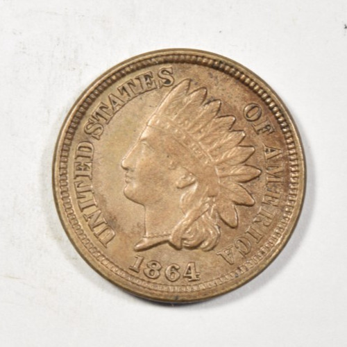 1864 INDIAN HEAD CENT CN ~ NICE SHARP AU ABOUT UNCIRCULATED!