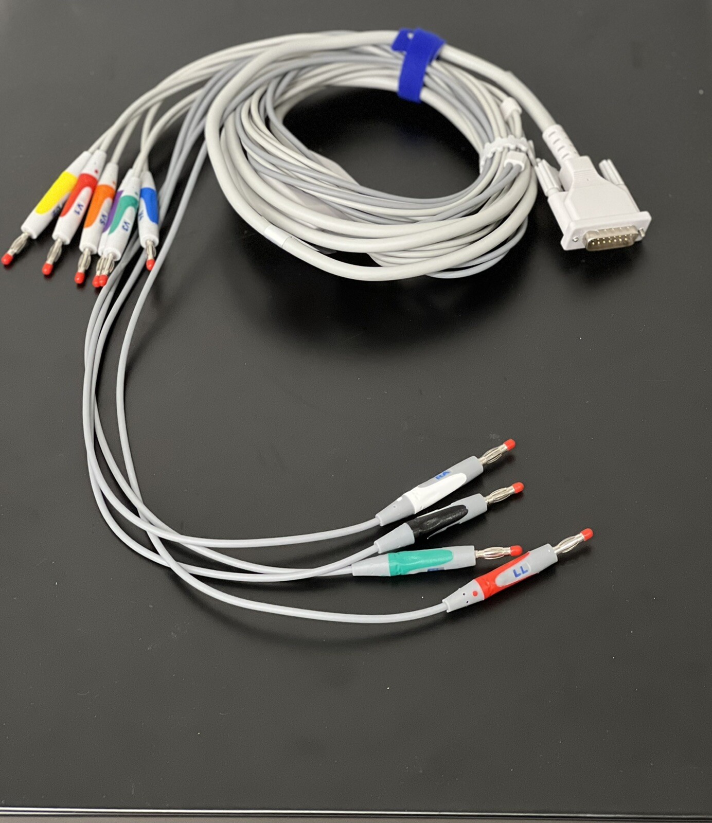 Schiller AT3, AT6, AT5, AT60, C6, CS6 15 pin 10 Leads Banana EKG Cable 4.0