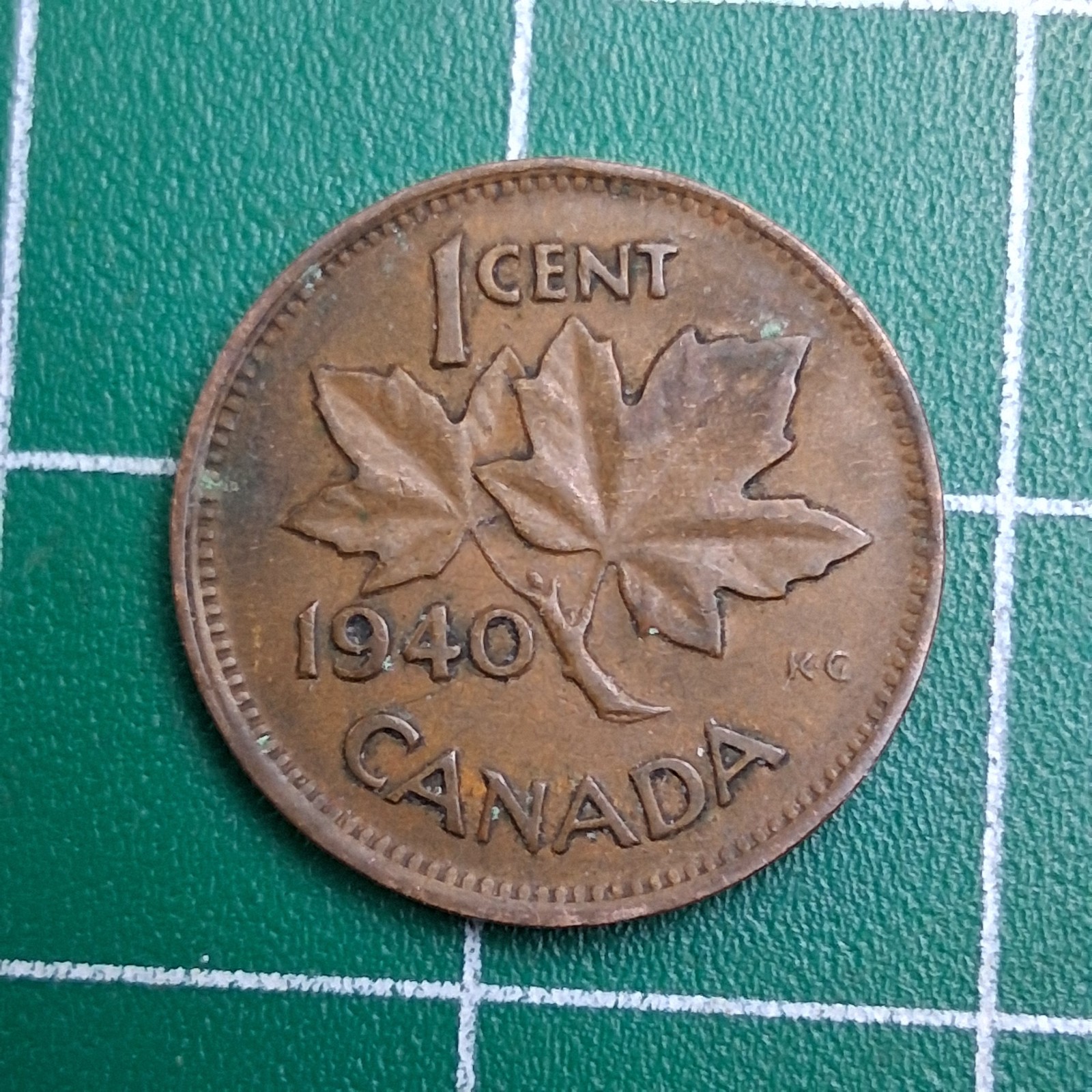 1940 Canada 1 Cent King George VI / Maple Leaf Bronze Coin