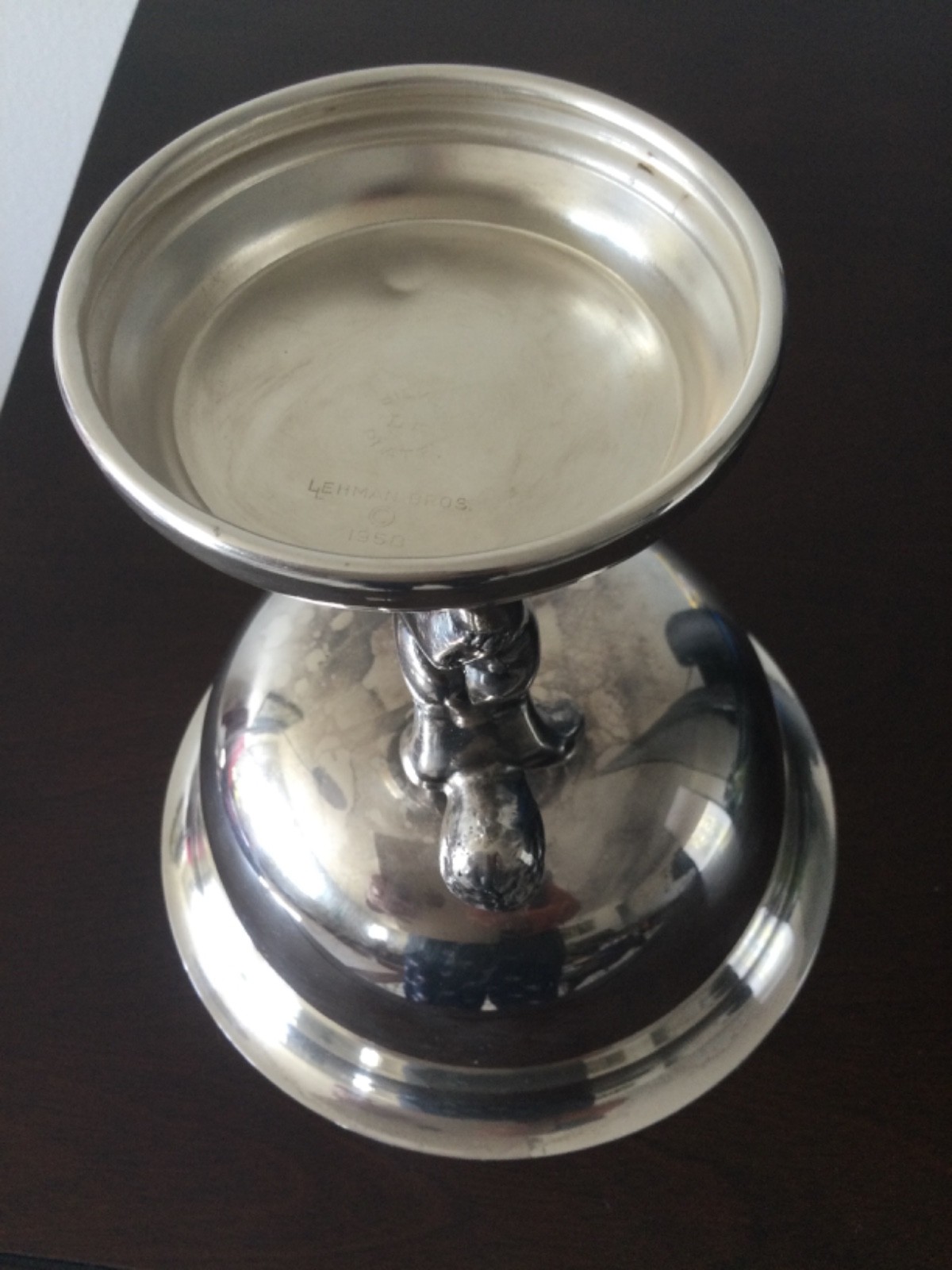 Vintage 1958 Lehman Bros Silver Plated Pedestal Cupids Compote Dish