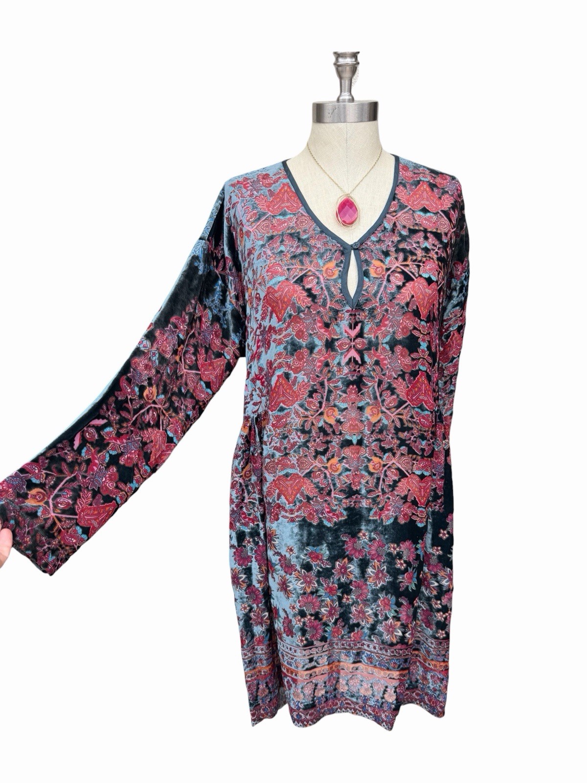 Pete & Greta Johnny Was Burnett Vallet Floral Slightly Sheer Mini Dress S
