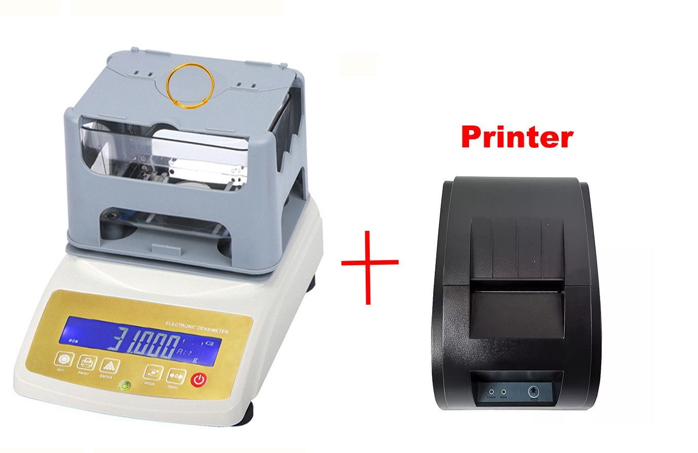 Gold Density Meter Tester with Capacity 0.01-300g Precision 0.01g with Printer