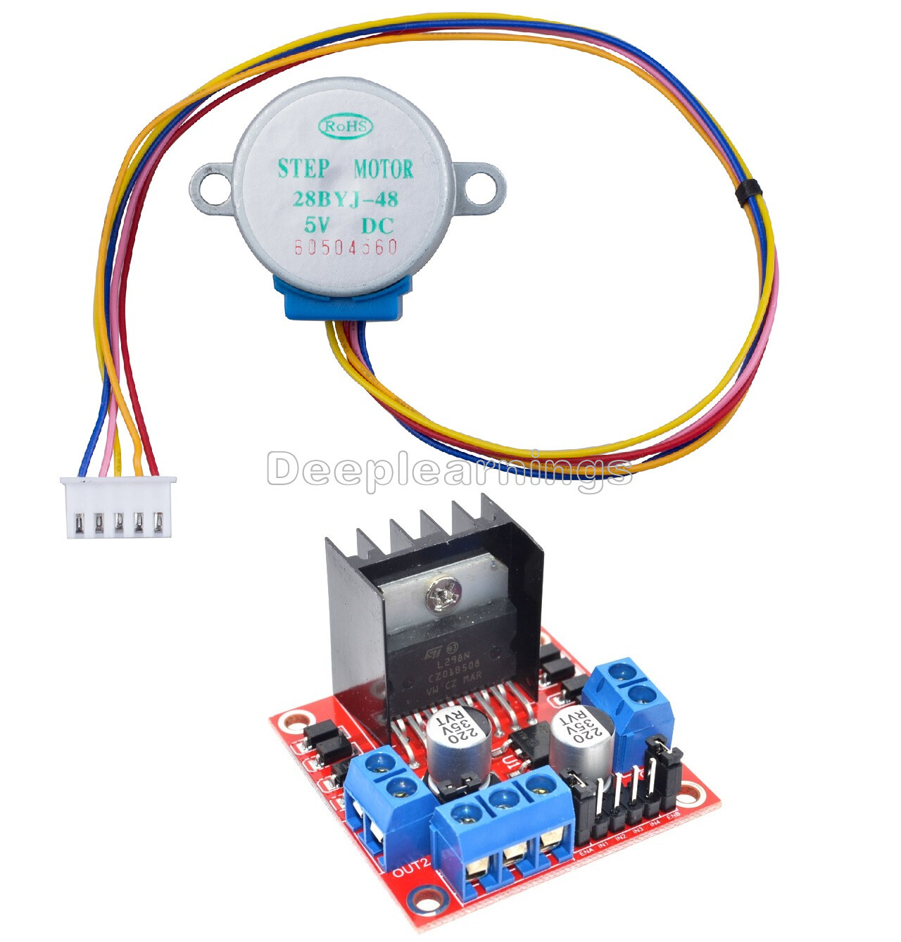 Stepper Motor Drive Module L298N Dual H Bridge DC+28BYJ-48 DC A5V Stepper Motor