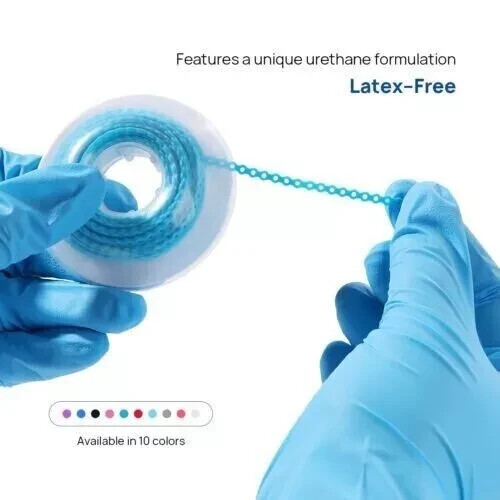 10Rolls Dental Orthodontic Elastic Power Chain Rubber Bands Ligature Chain Short