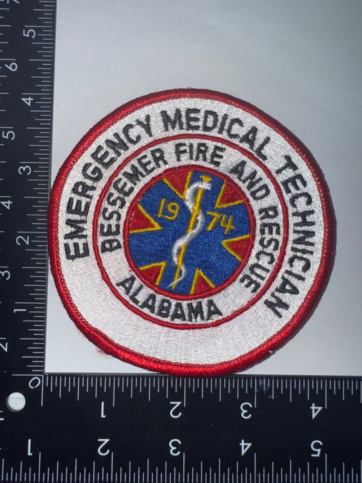 Vintage Bessemer Alabama AL Fire & Rescue EMT Obsolete Shoulder Patch