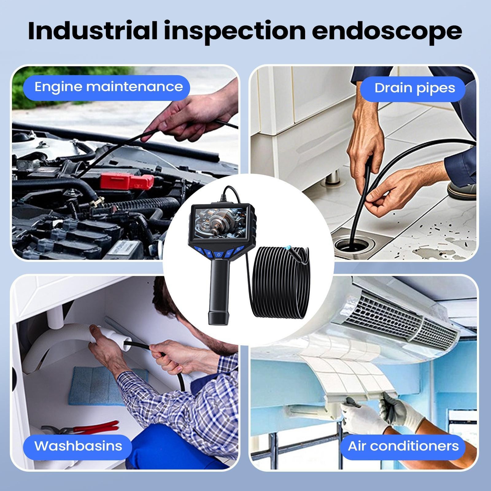 Endoscope Camera Articulating Borescope 4.3" 178° Endoscope Inspection Camera