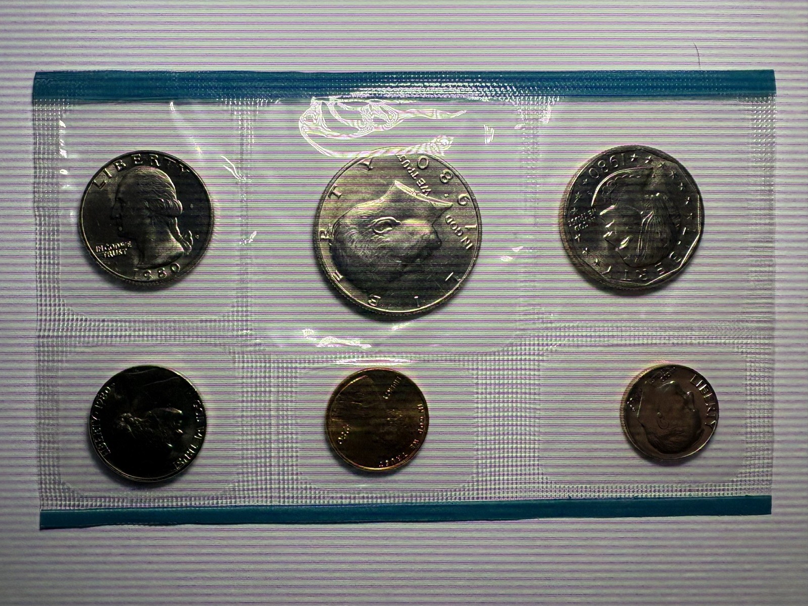 U.S. Mint 1980 Uncirculated Coin Set with Original Envelope and Packaging