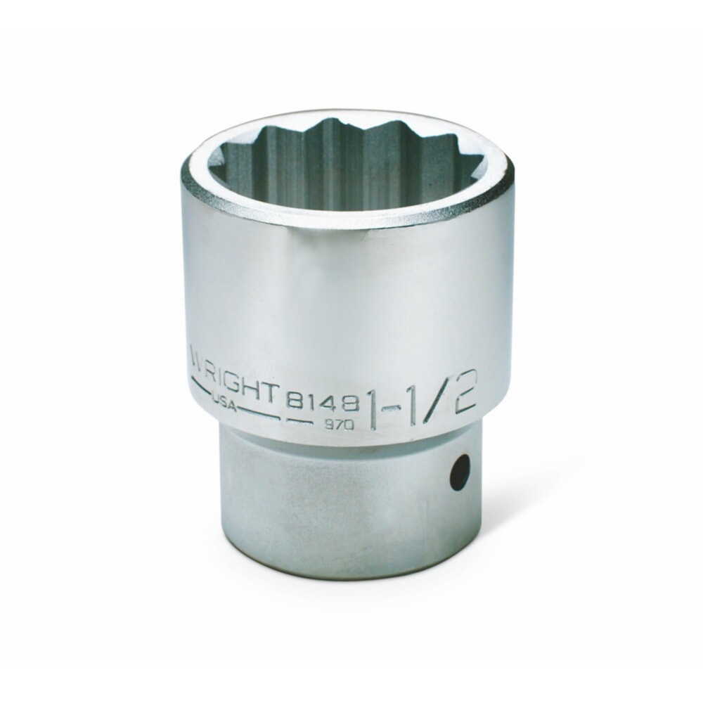 Wright Tool 8150 1" Drive Chrome Standard Socket 12 Point SAE 1-9/16"