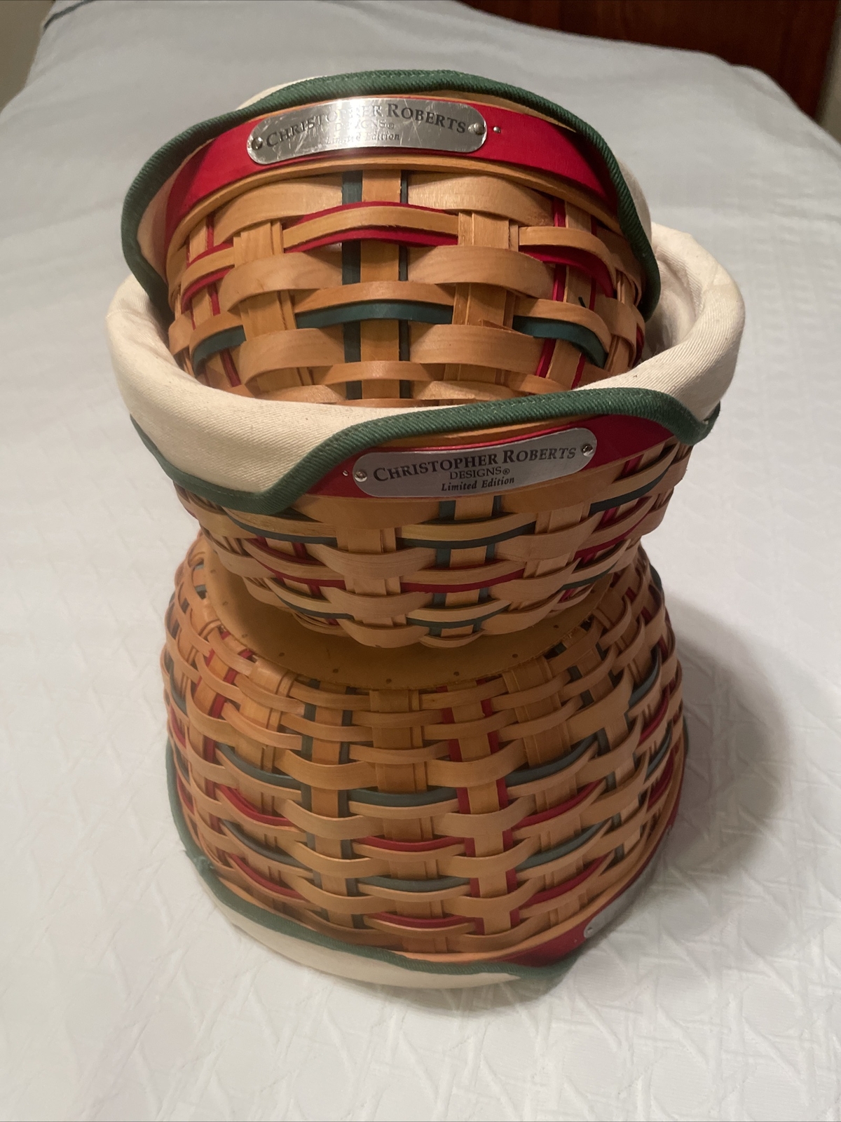 3 Nesting Basket Lined Round Christopher Roberts Woven Limited Edition