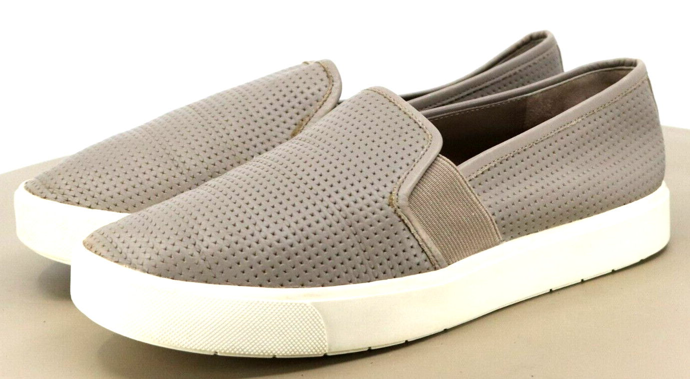 Vince Women's Perforated Loafers Shoes Size 7 Leather Gray