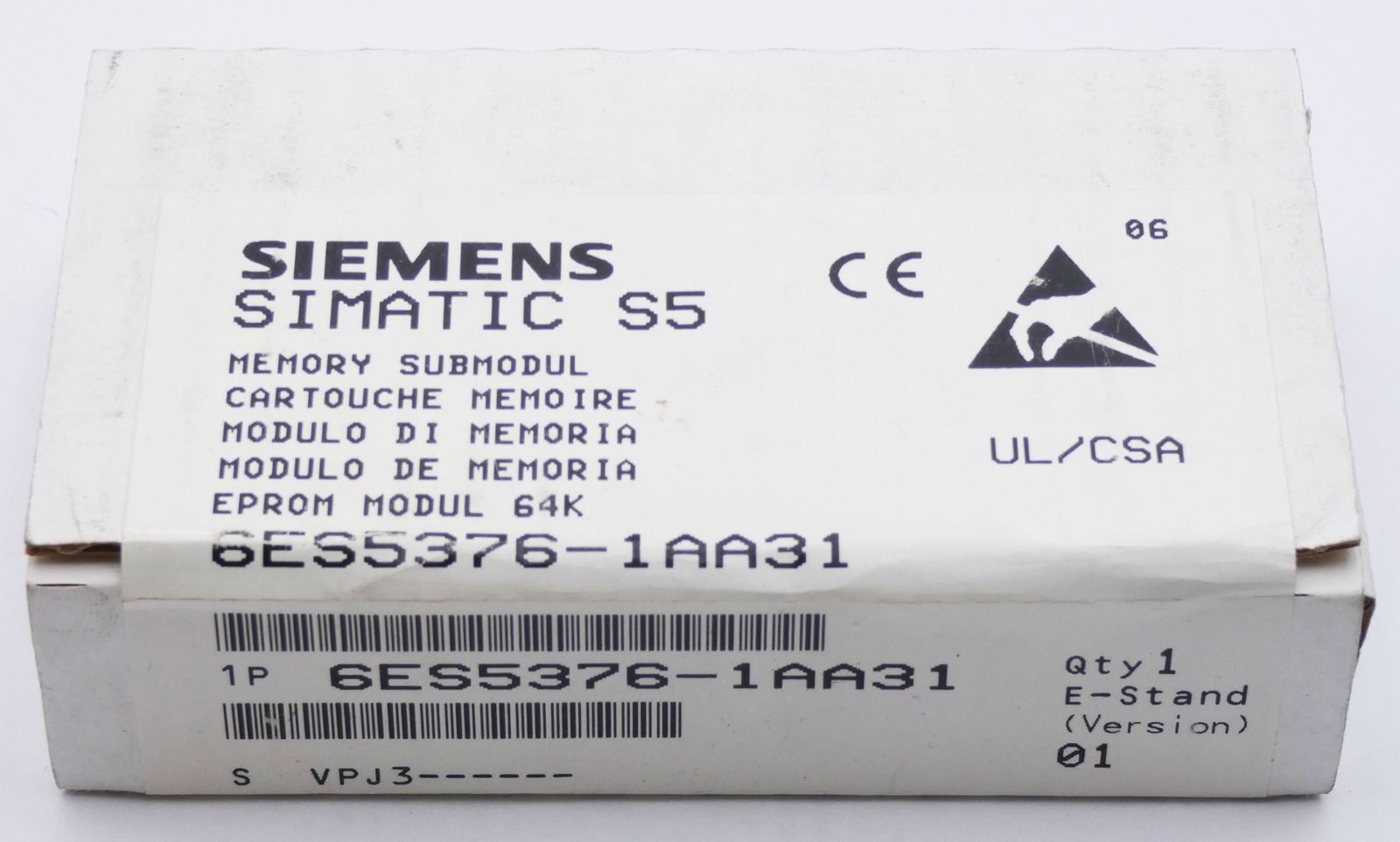 Siemens SIMATIC S5 6ES5376-1AA31 6ES5 376-1AA31 E:01 Memory Module -sealed-