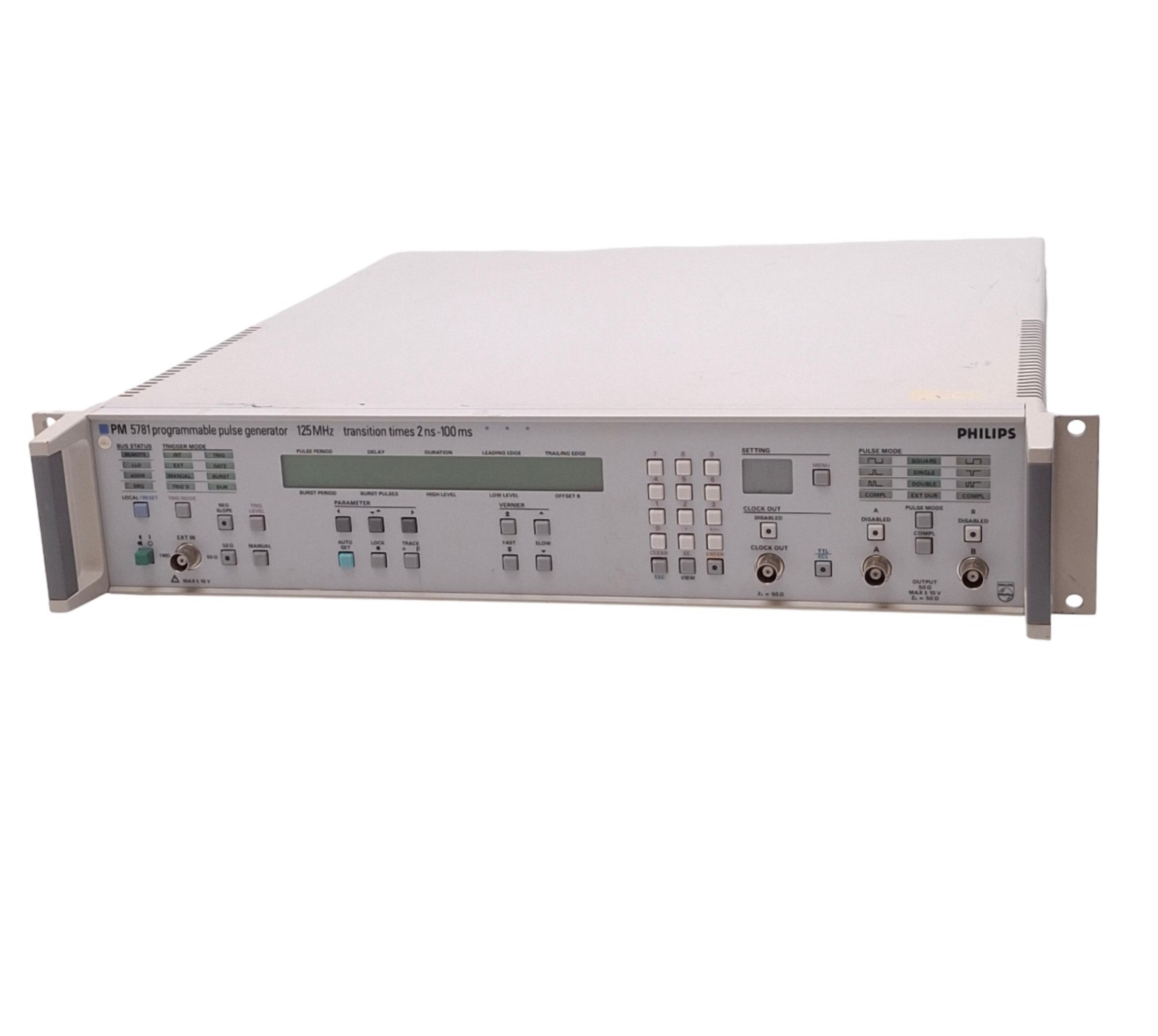 Philips PM5781 Programmable Pulse Generator, 125MHz, 2U Rack, 120VAC, GPIB