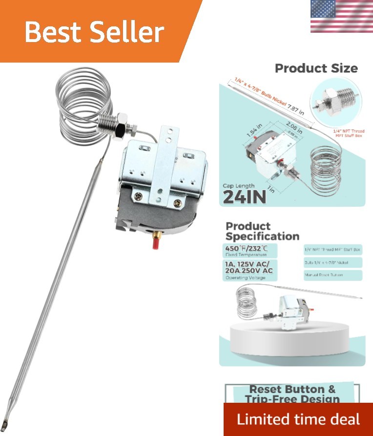 Commercial Fryer High Limit Control Switch - Fits Multiple Models and Brands