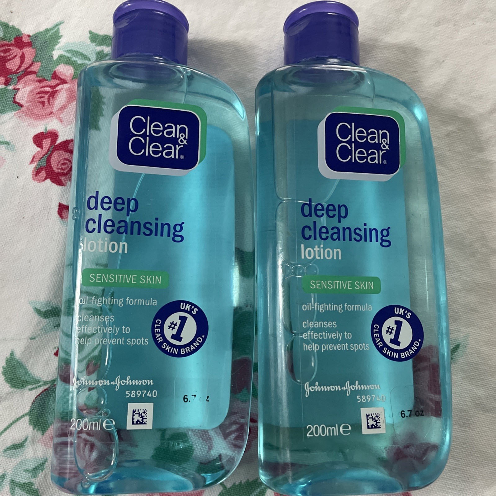 2~Clean Clear Deep Cleansing Lotion Sensitive Skin Cleanser Toner6.7oz Original