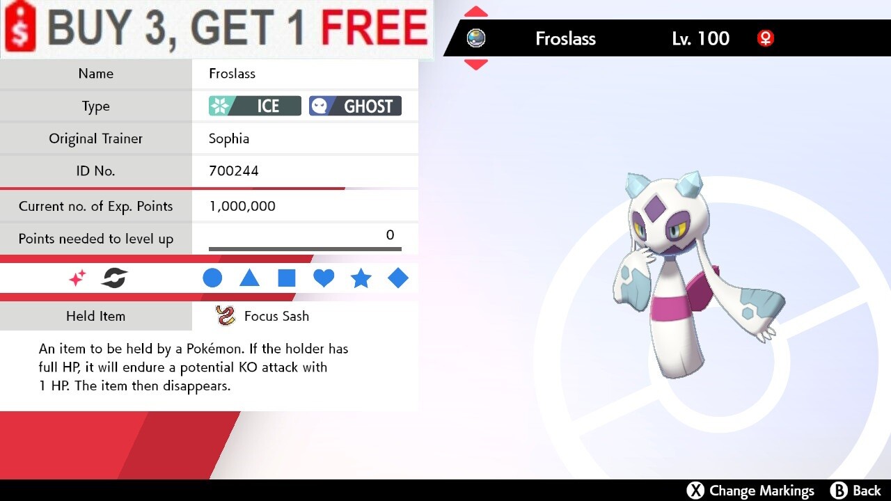 ✨ Shiny Froslass ✨ Pokemon Sword and Shield Perfect IV🚀Fast Delivery🚀