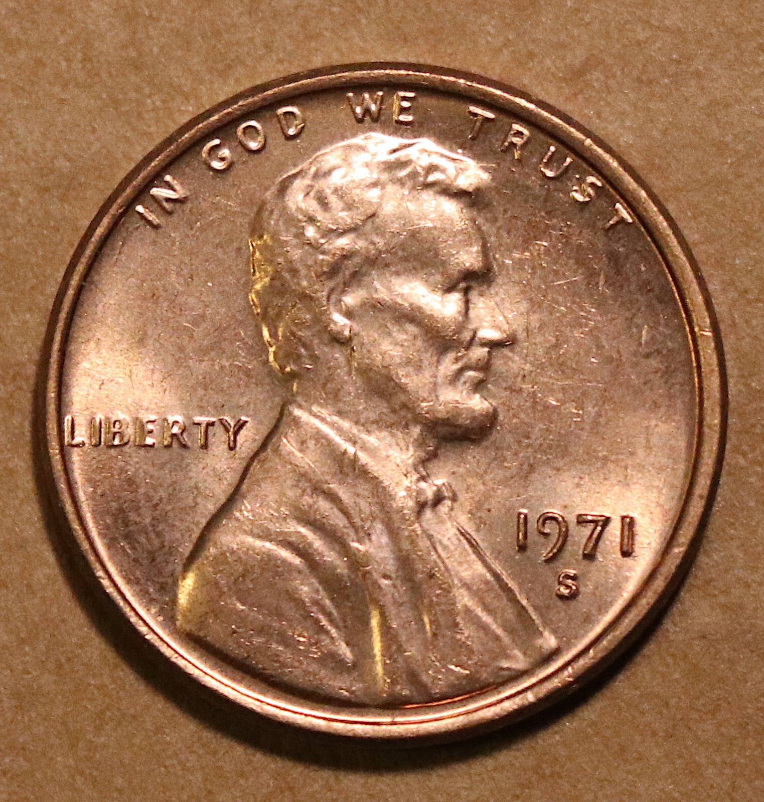 1971 S Lincoln Memorial Cents  AU-BU