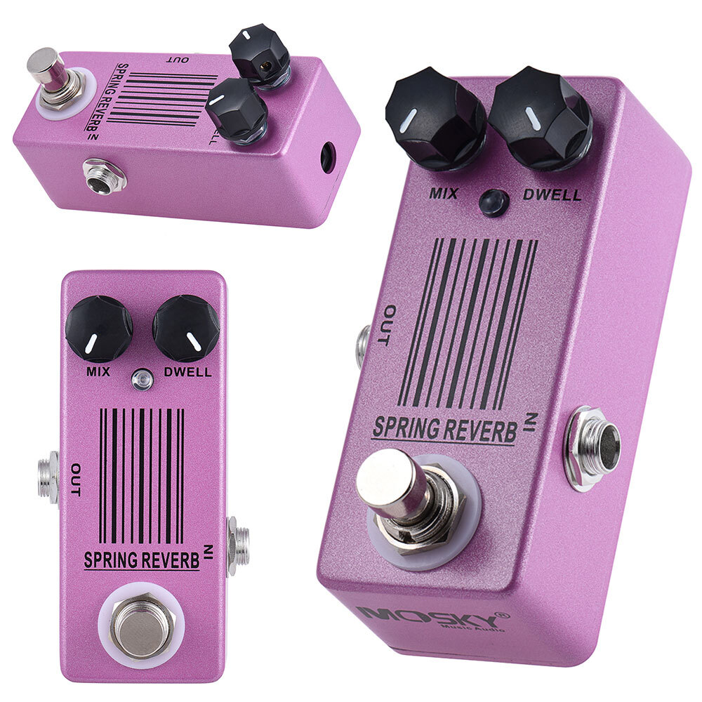MOSKY MP-51 Spring Reverb Guitar Bass Effect Pedal True Bypass Low Noise USA