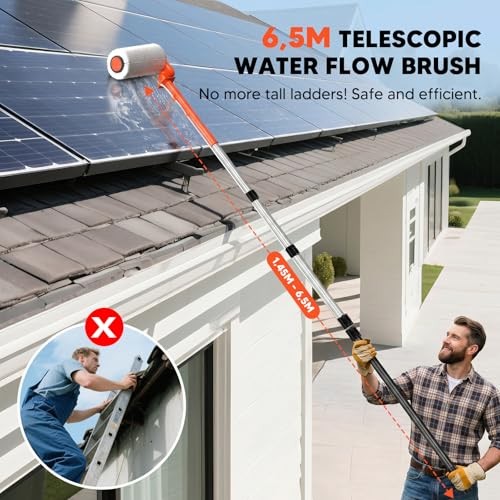Solar Cleaning Kit 20FT Pole Brush 2 Speeds