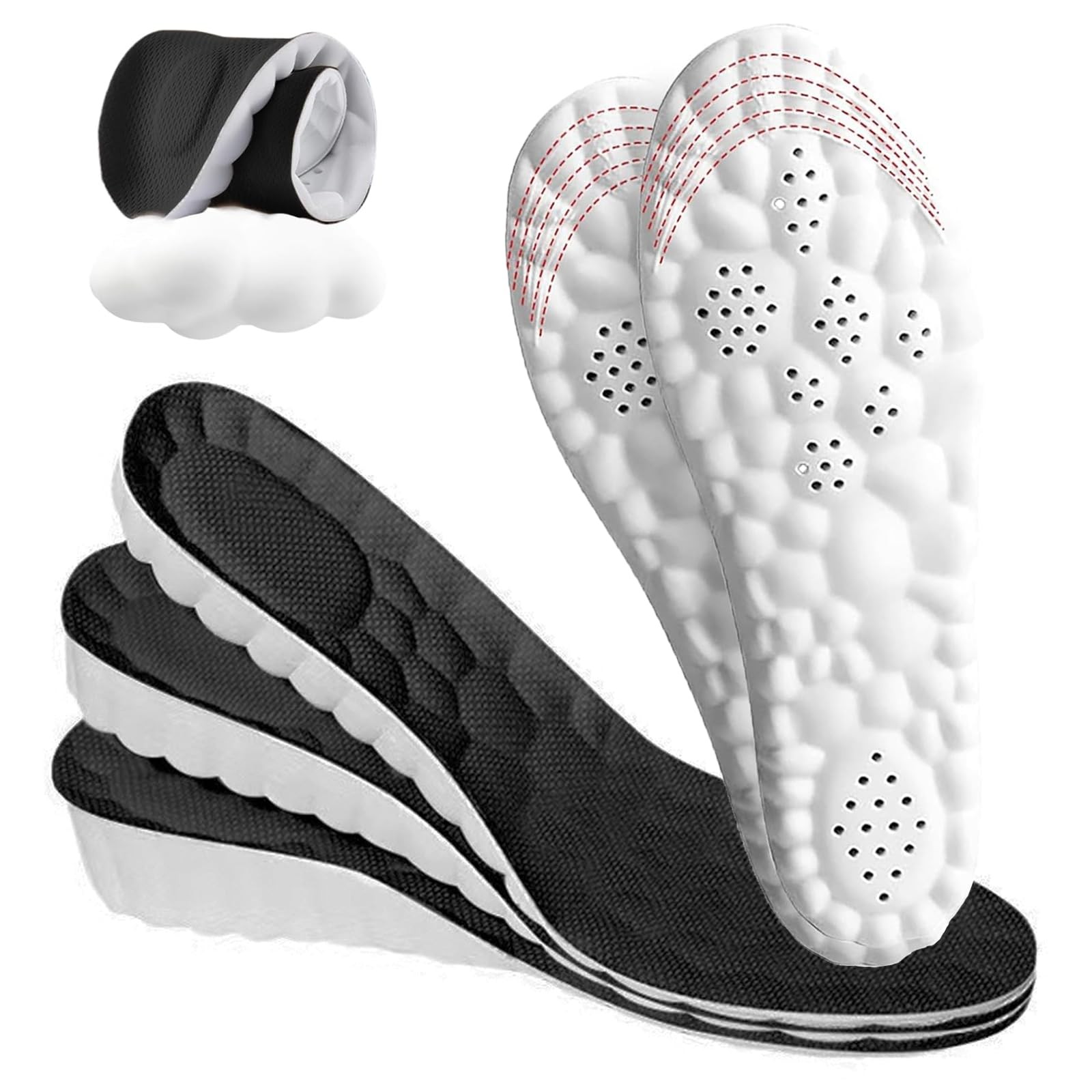 4D Cloud Height Increase Insoles for Men Wowen - Cloud Tech Insole, Soft Memo...
