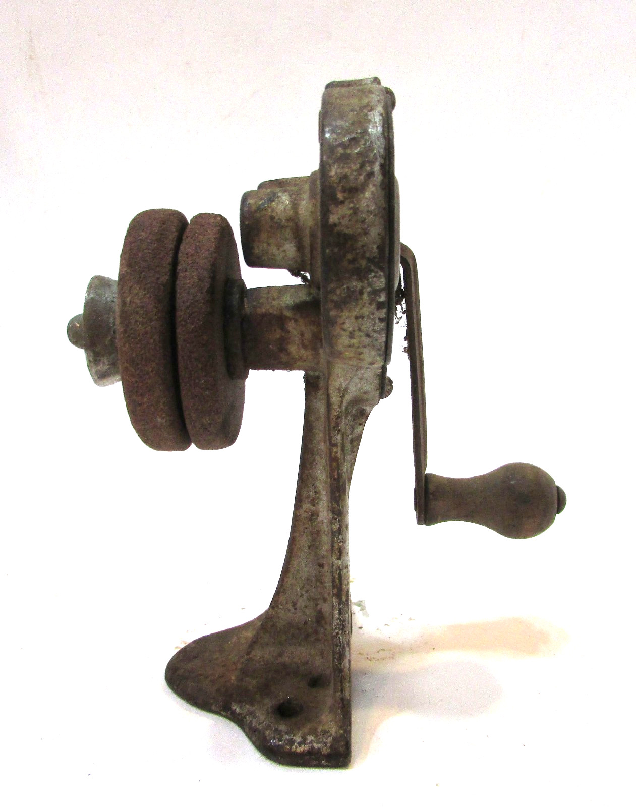 Old 1920's Dazey Sharpit Hand Crank Knife Sharpener w Original Grinding Wheels