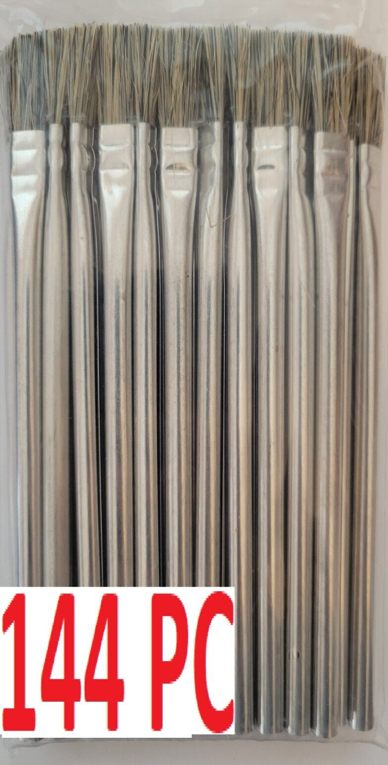 144 Piece 3/8 in. Horsehair Bristle Acid Shop Hobby Brushes Glue Oil Flux