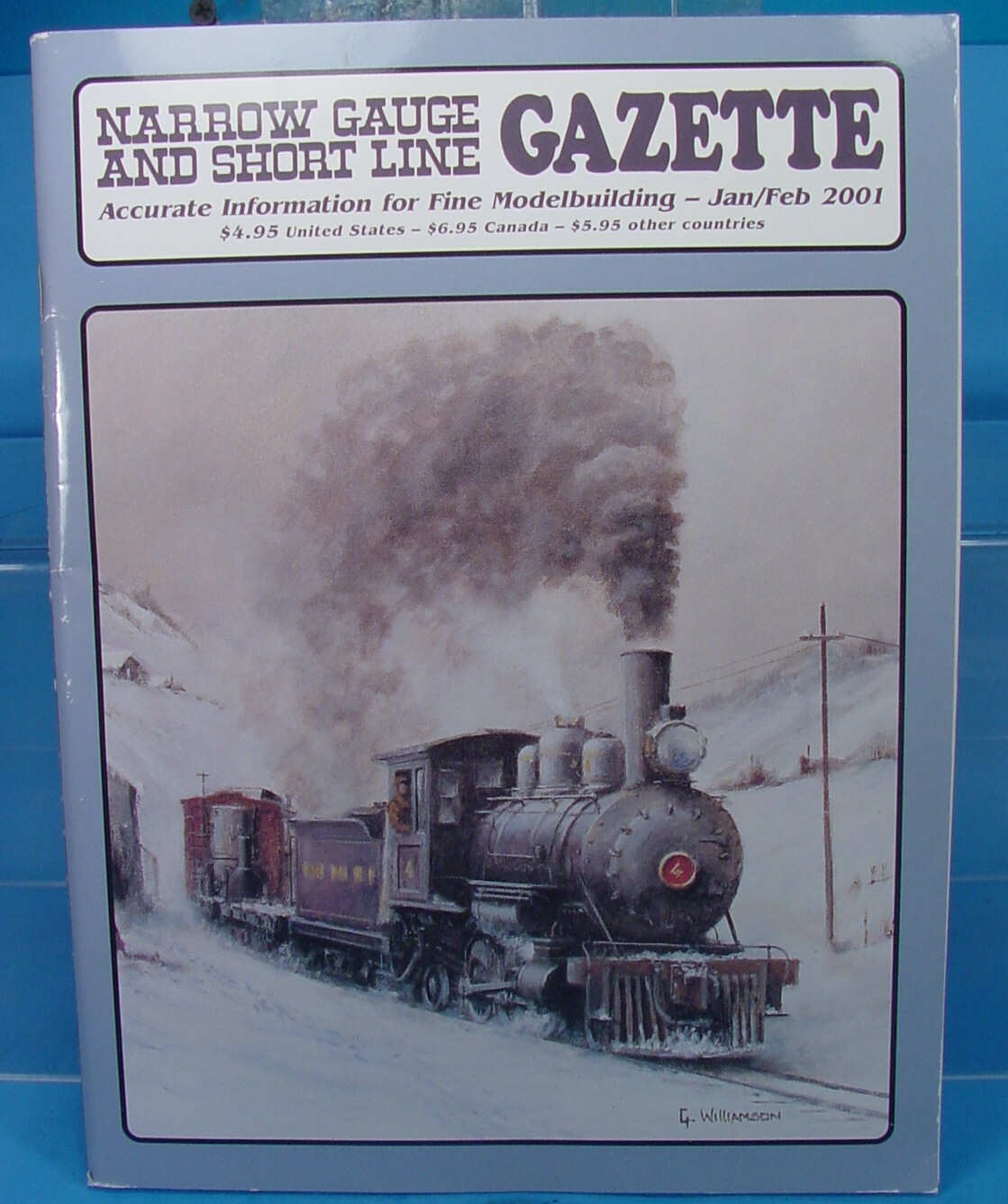 On3,On30,SN3,HOn3 NARROW GAUGE AND SHORT LINE GAZETTE MAGAZINE JAN/FEB 2001