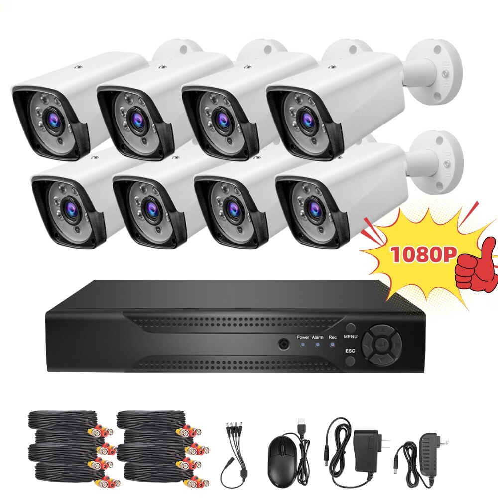 1080P CCTV Camaras De Vigilancia Grabador Video 8 Canales DVR Sistema Seguridad&