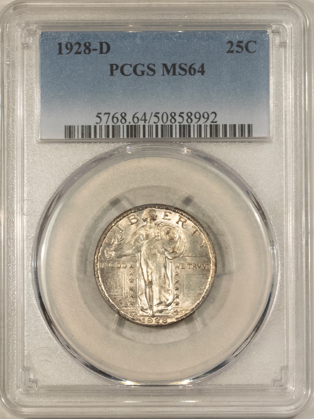 1928-D STANDING LIBERTY QUARTER - PCGS MS-64, FRESH & PREMIUM QUALITY!