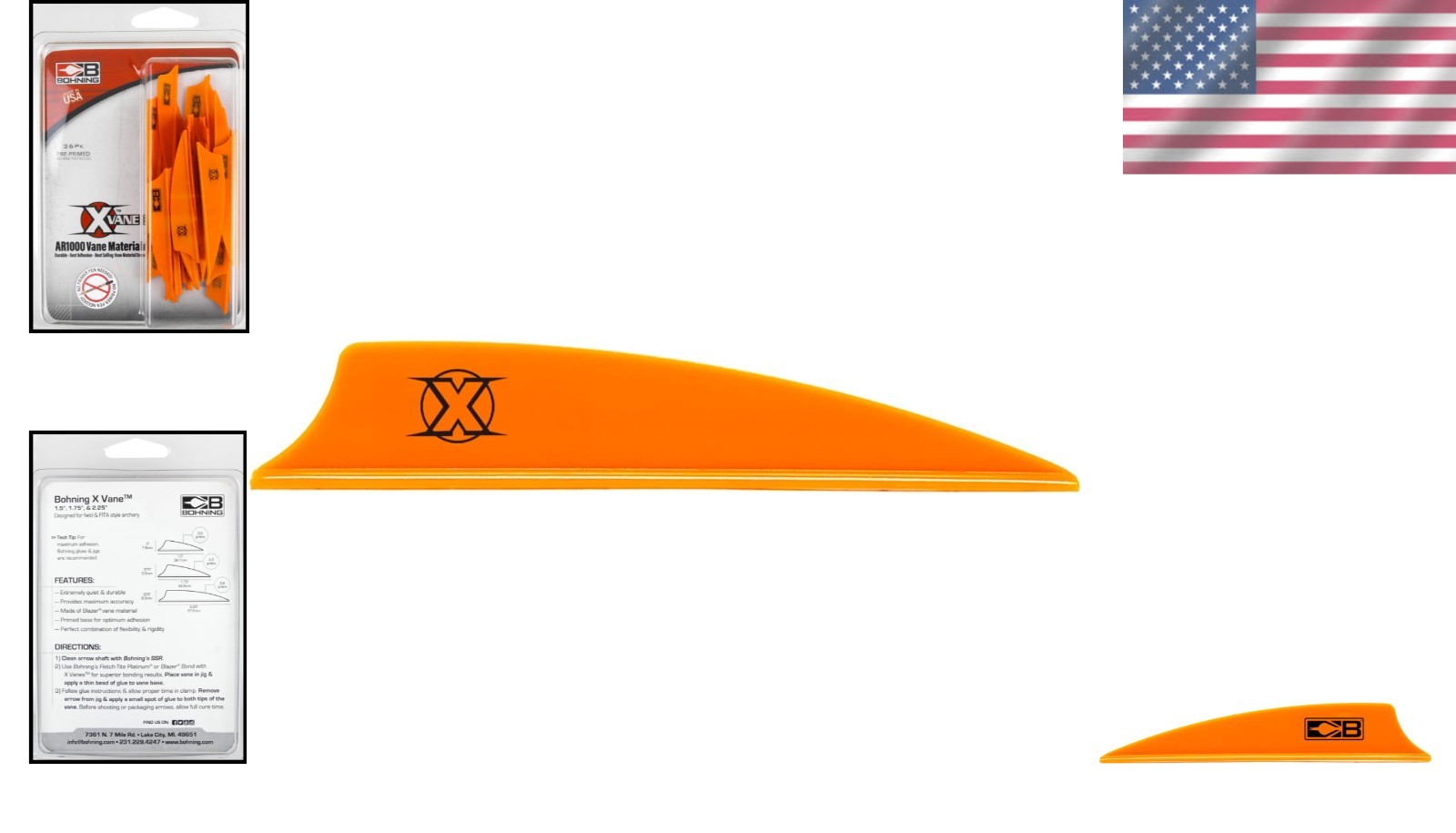 Lightweight Flexibility: 36 Orange 2.25" Vanes for Enhanced Archery Performance