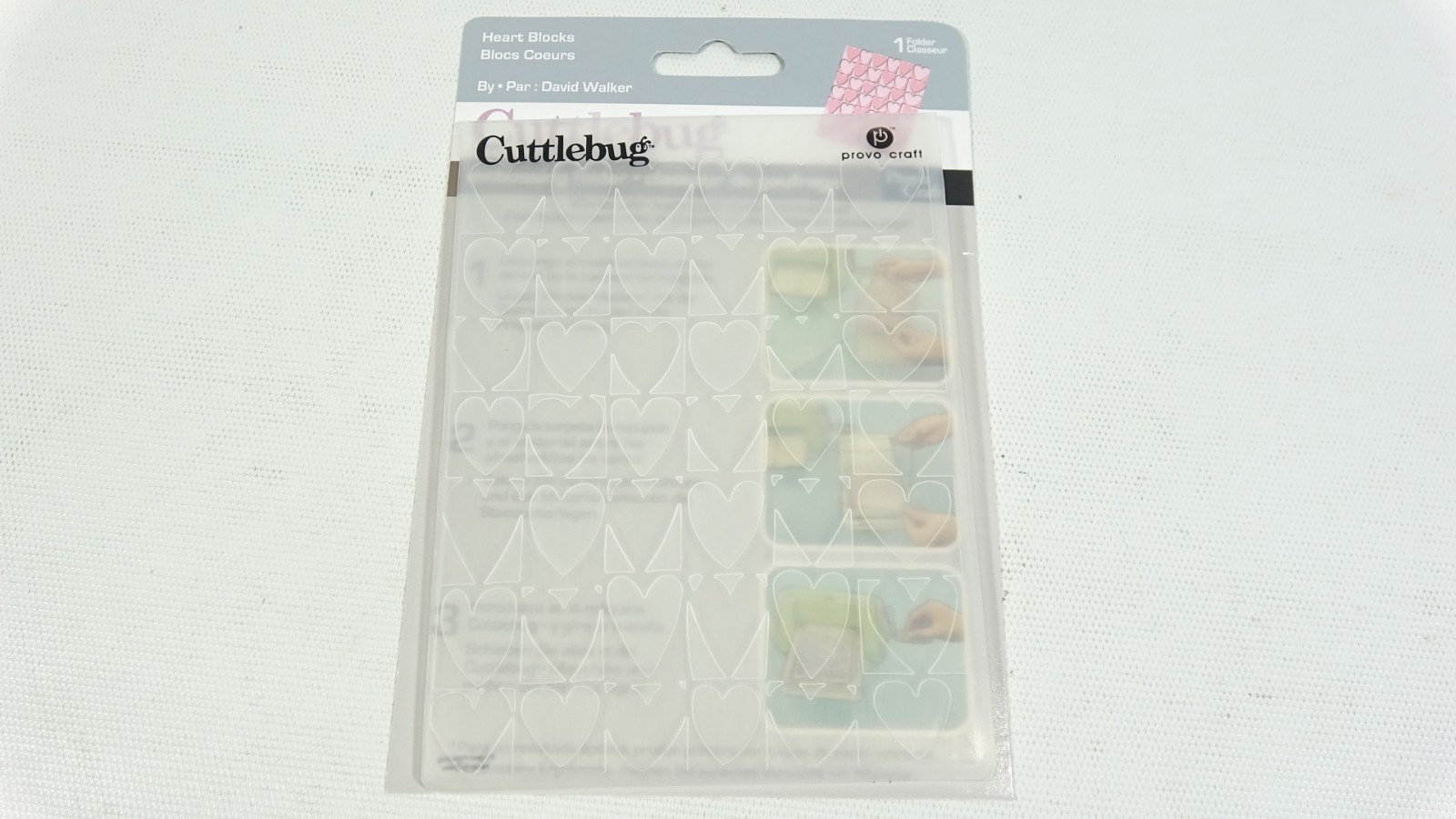 2006 Cuttlebug Provo Craft Embossing Folder Heart Blocks 37-1139
