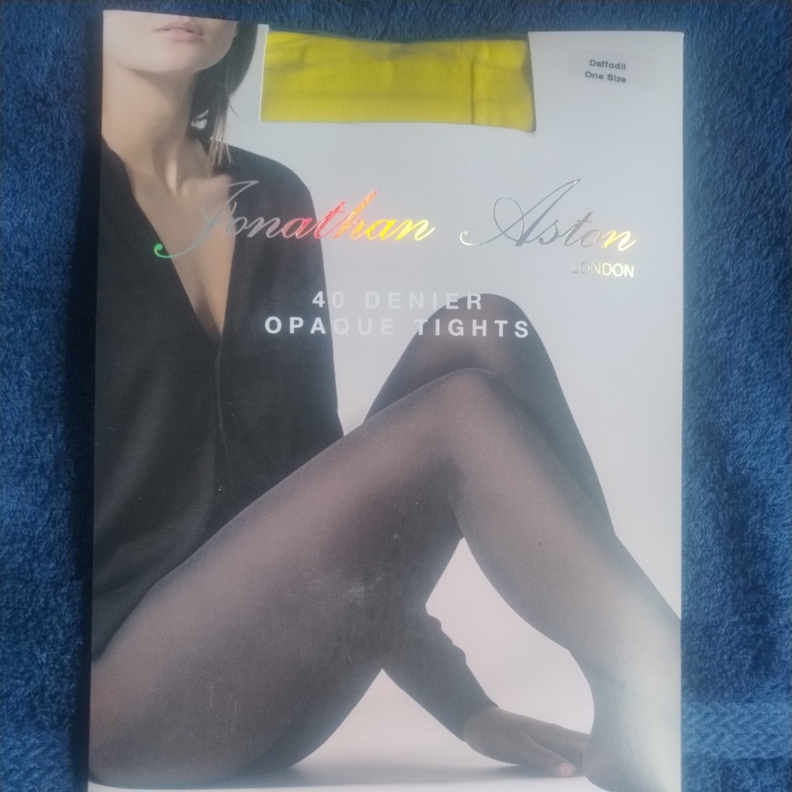 Jonathan Aston 40 Denier Opaque Tights, One Size in Daffodil