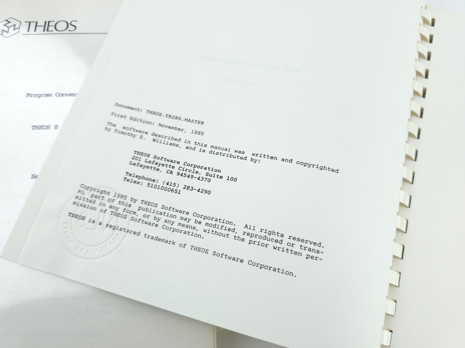 Theos Operating Language Programming Users Guide Manual Vintage Computer