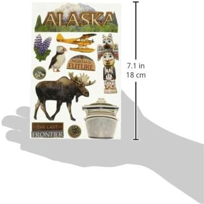 STDM-0116 3D Sticker 4.5" X 7" Sheet, Alaska