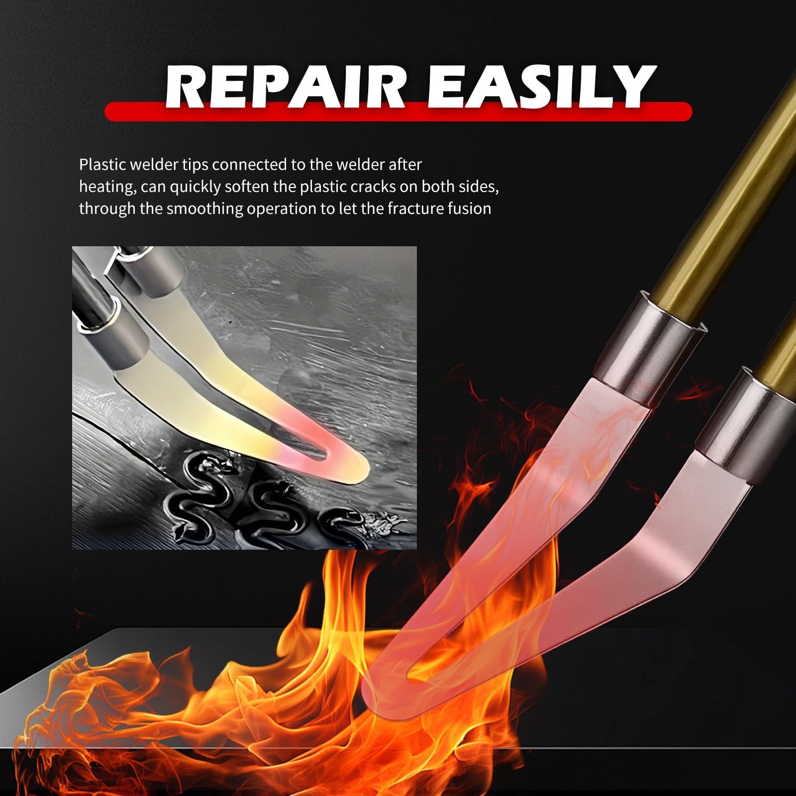 4PCS Plastic Welding Tips Kit,Stainless Steel Plastic Welder Tip by Plastics