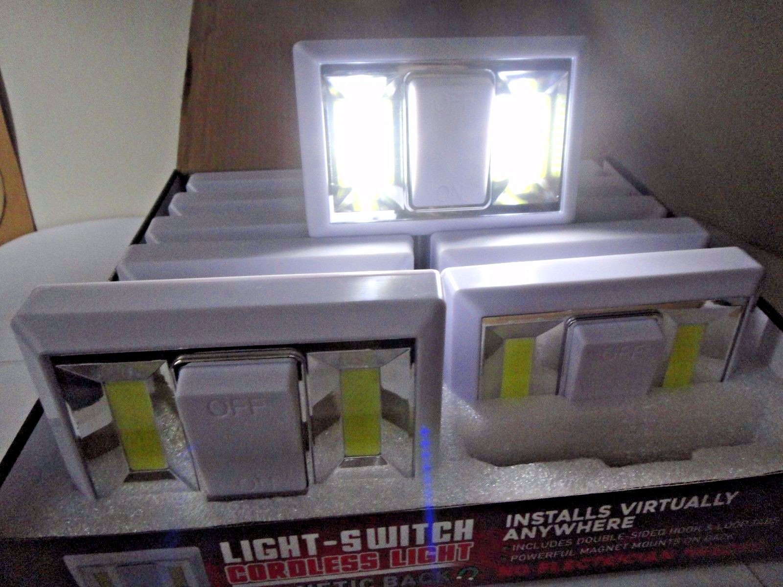 4pk COB LED Wall Lighted Switch Wireless Night Light Muli-use Battery Included