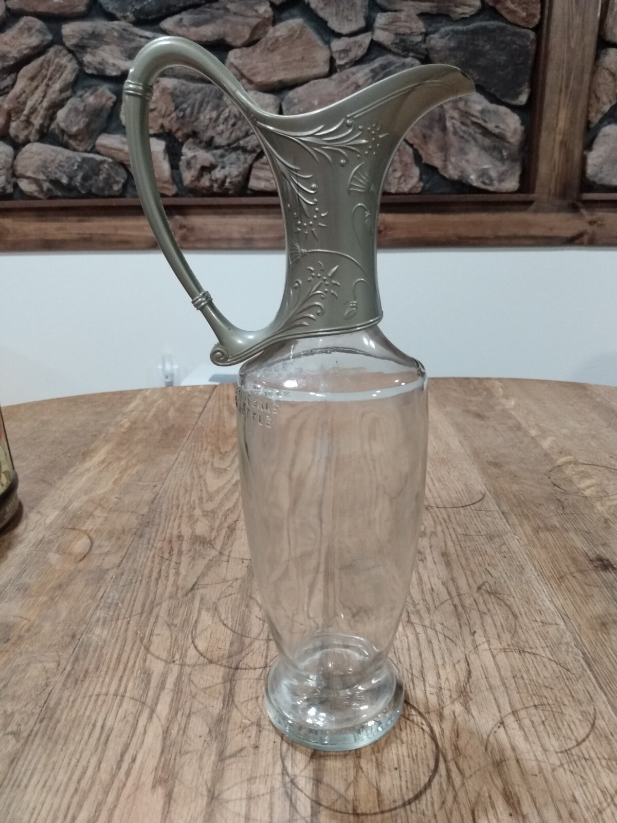 Old Mr. Boston Glass Bottle Pitcher Decanter w/ Spout