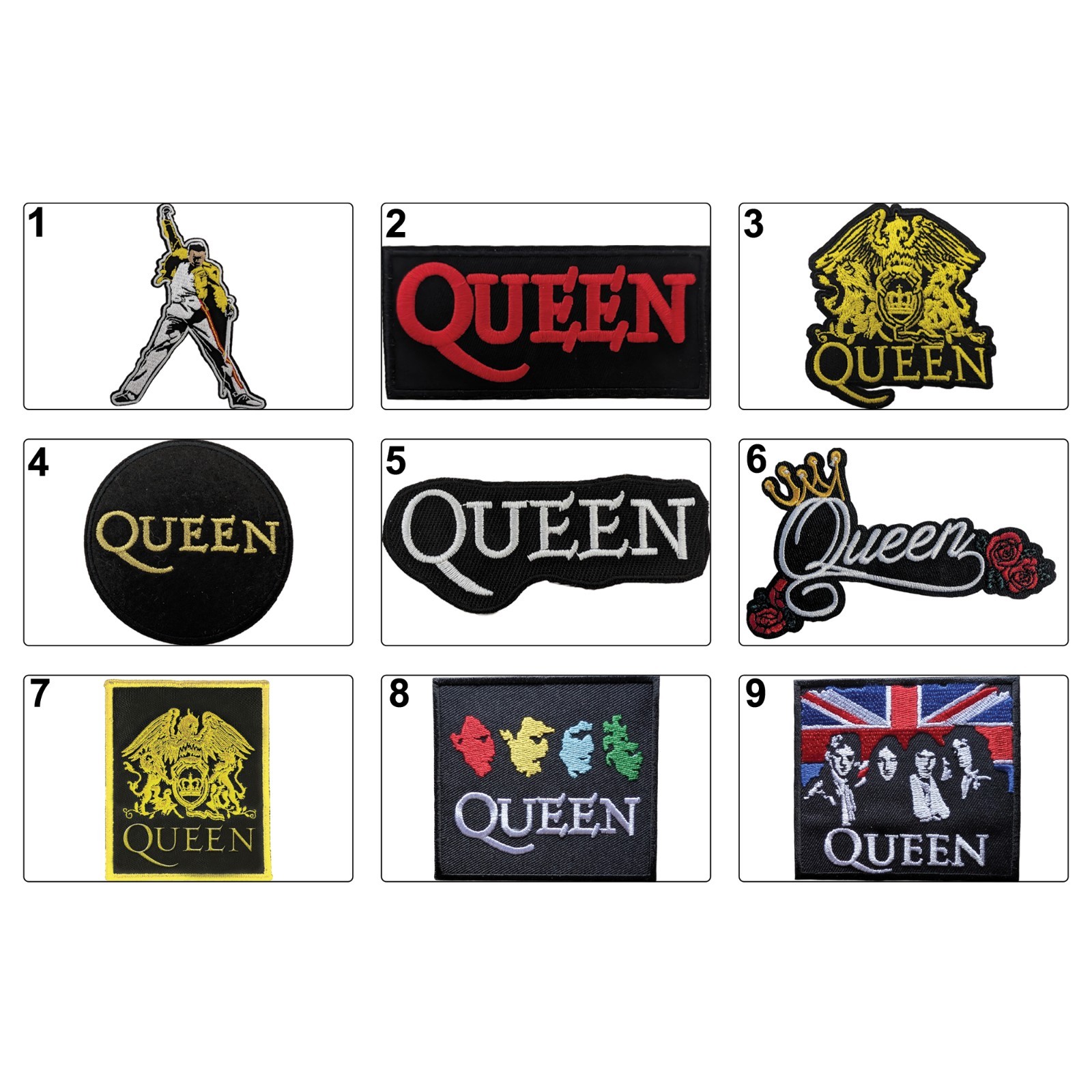 Queen Patches, Queen Iron On Embroidered Band Patches, Freddie Mercury Patch