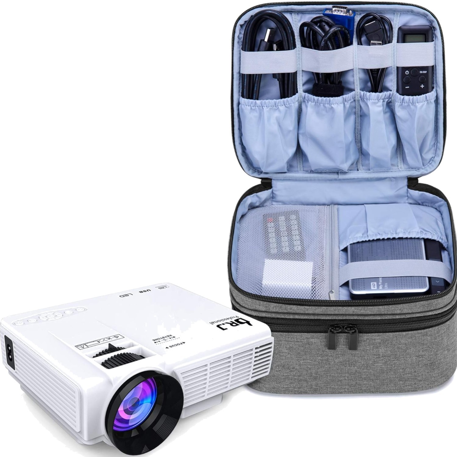 Heavy-Duty Nylon Projector Carrying Bag for Travel - Fits Most Mini Projectors