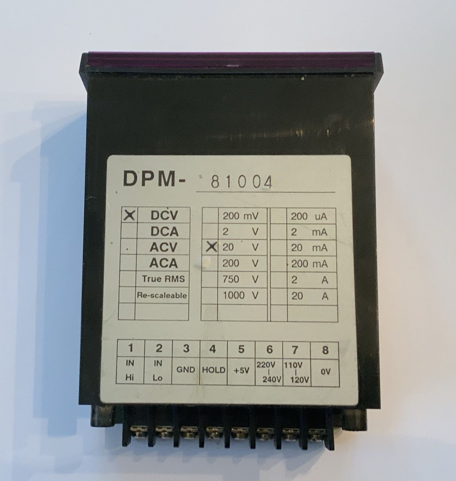 Galaxy DPM-81004 panel meter DC 0-20V Measuring Device
