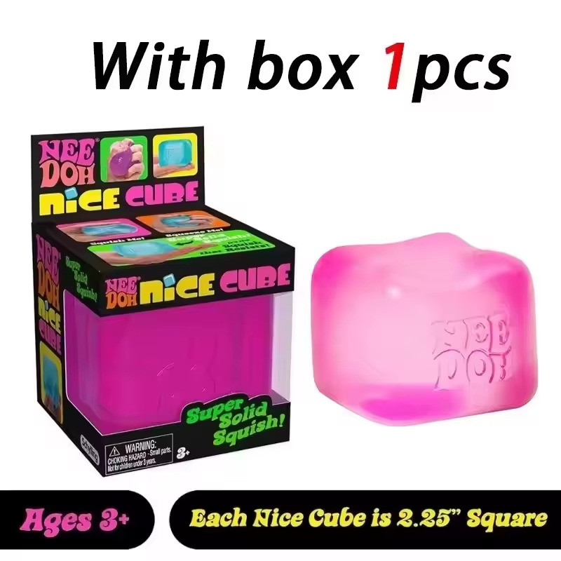 NEE DOH Nice Cube Stress Ball Squishy Sensory Fidget Decompression Toy Kids
