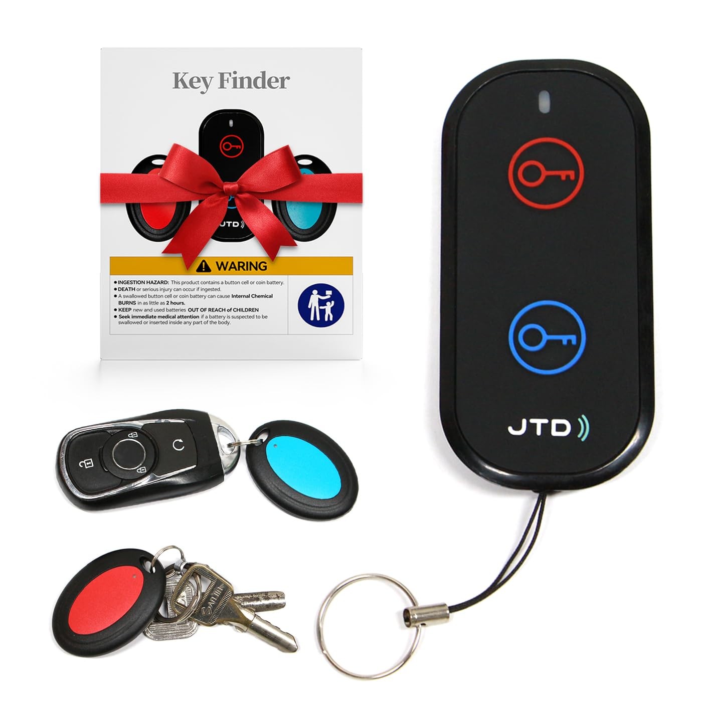 JTD Key Finder Locator with Sound, Remote Finder - 2 Receivers, 1 Car Tracker...