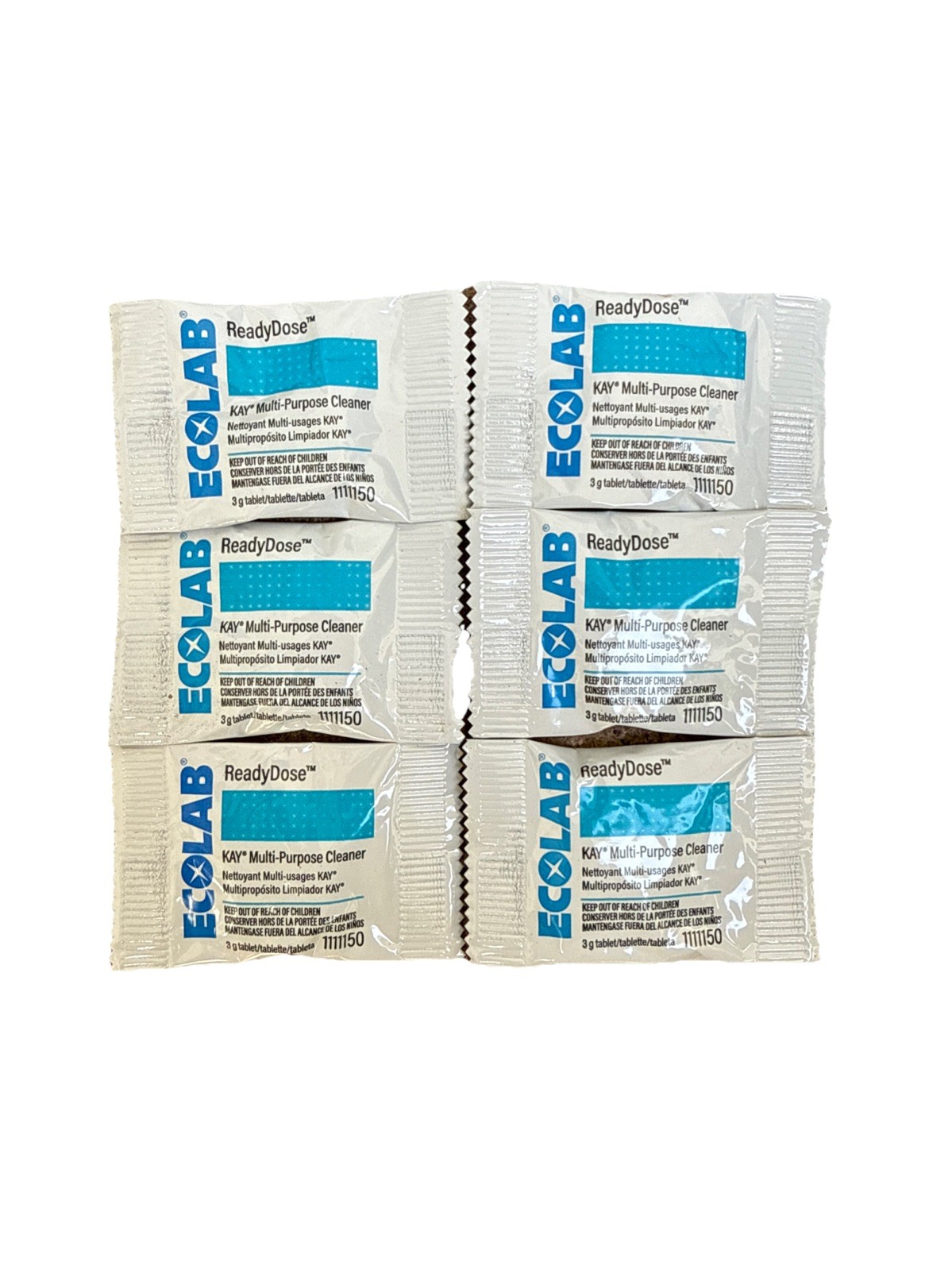 (6) Ecolab ReadyDose Multi-Purpose Cleaner - (6) 3g Tablets 1111150 - Free Ship