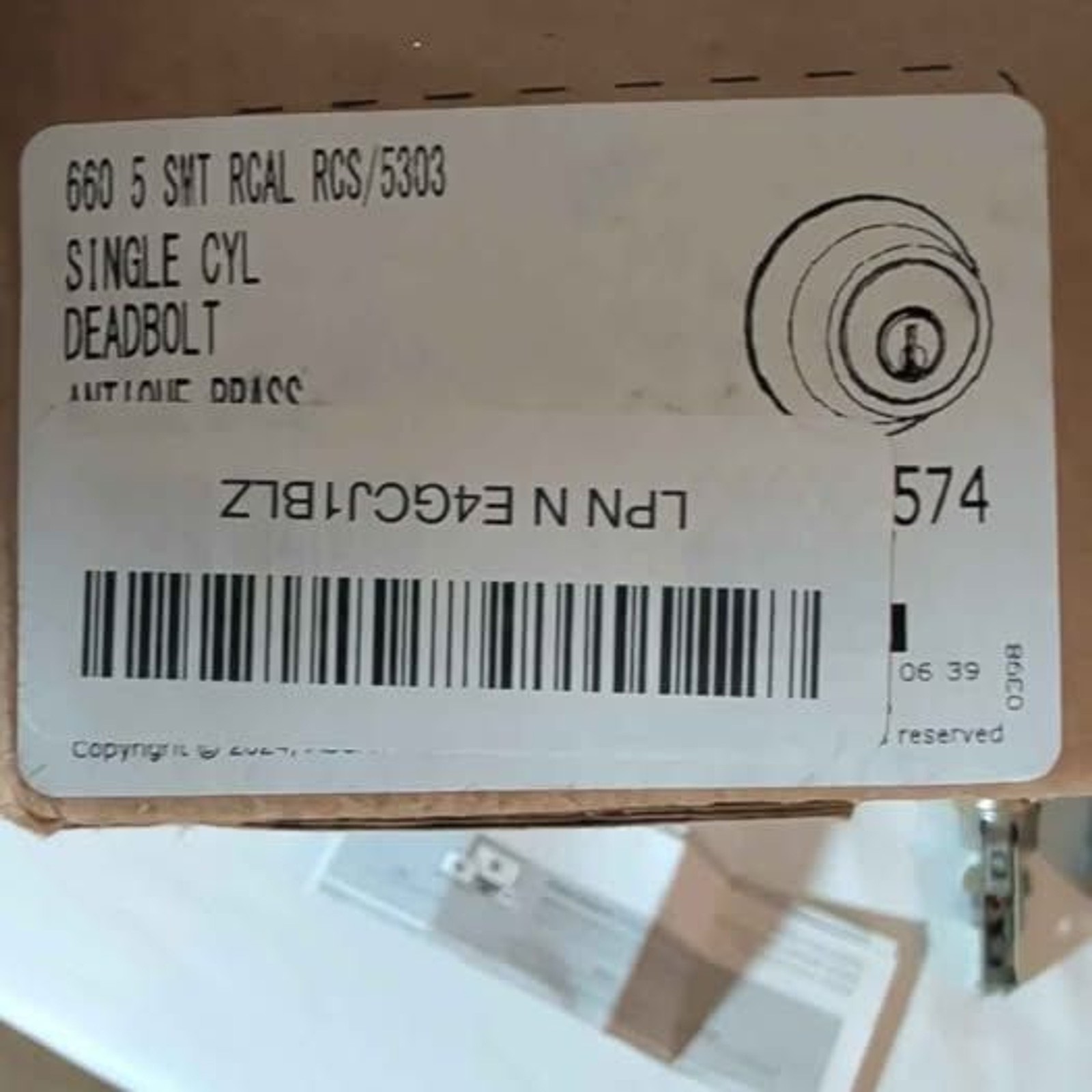 Open box Kwikset 660 Single Cylinder Deadbolt