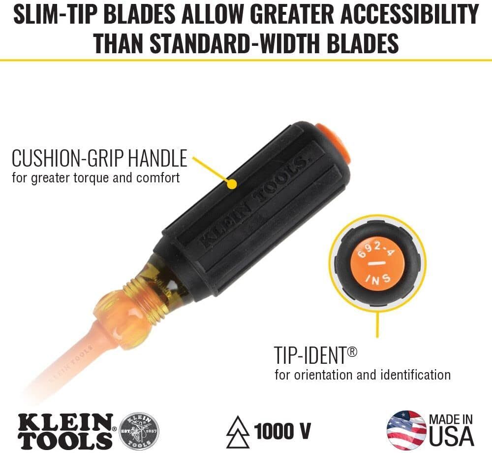 Klein Tools 94130 1000V Insulated Screwdriver Tool Set with #2 Multi-color