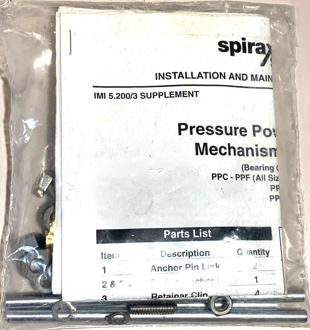 NEW "SEALED" Spirax Sarco Pressure Powered Pumps Mechanism Rebuild Kit PPC-PPF
