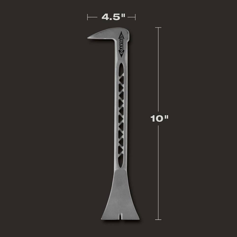 Titanium Trim and Nail Puller with 12 In. Titanium Clawbar Nail Puller with Dimp