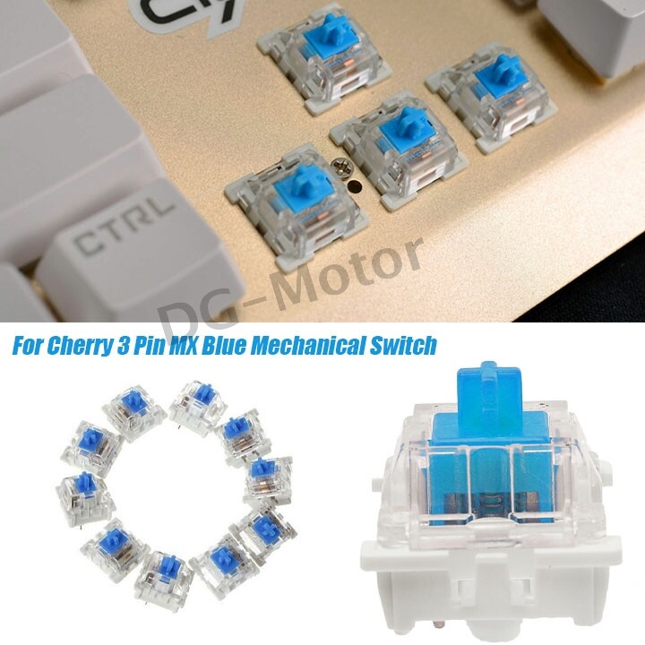 RGB LED Backlight Blue Mechanical Switch Keyboard Replacement For Cherry MX 3Pin