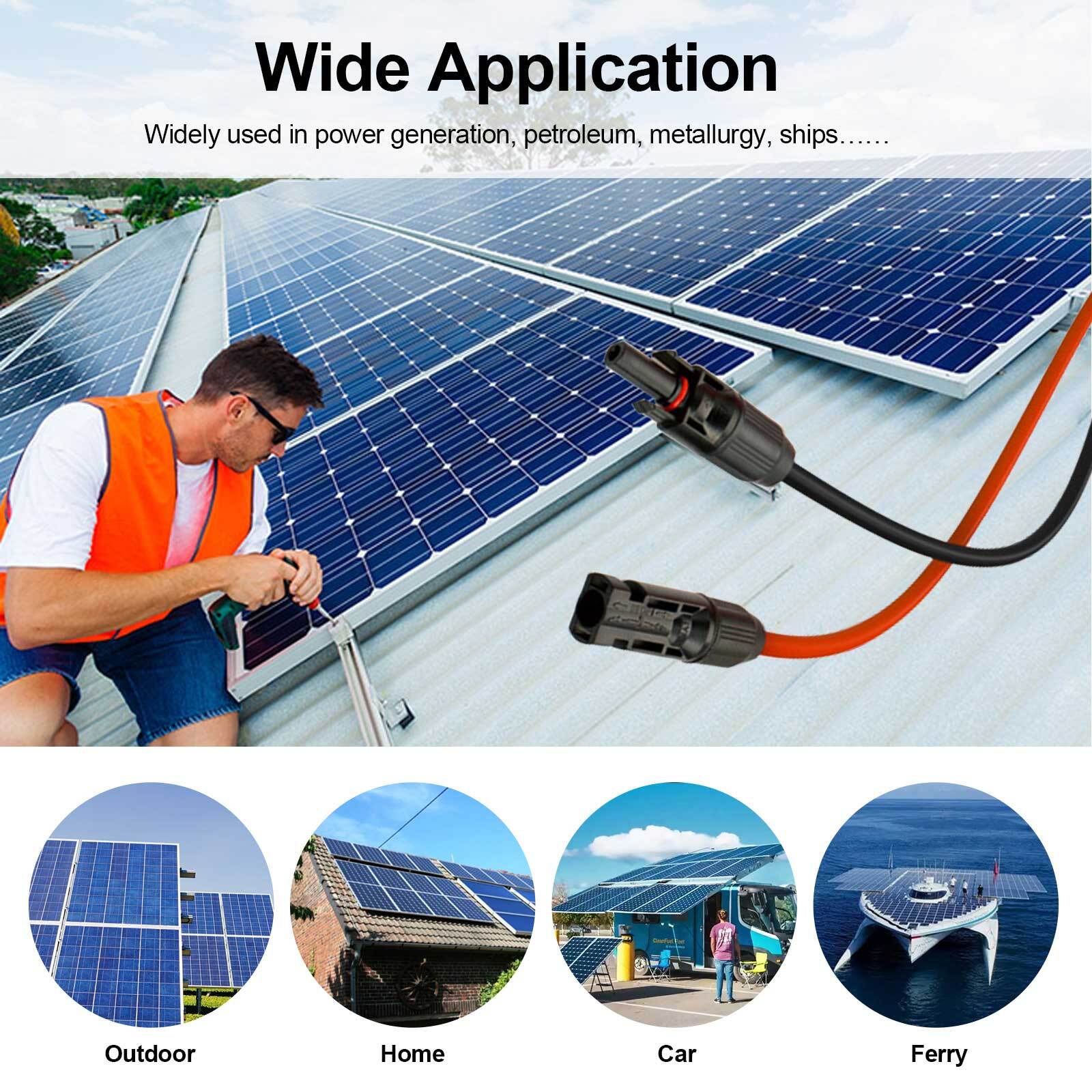 10AWG 12AWG Solar Panel Extension Cable Wire Connector Set PV Modul Adapter