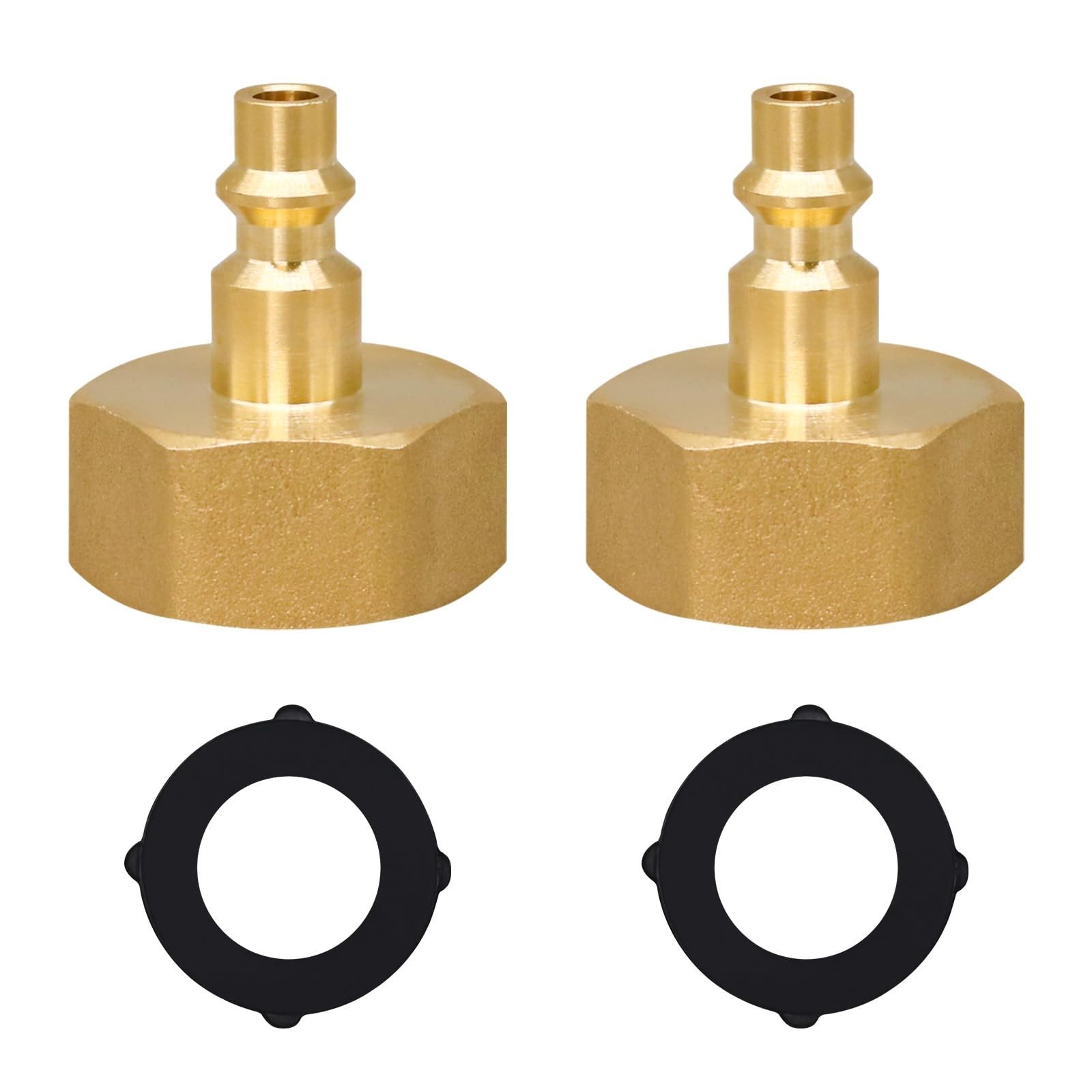RV Air Blowout Adapter, 3/4 GHT Female Brass Winterizing Fitting with Quick C...