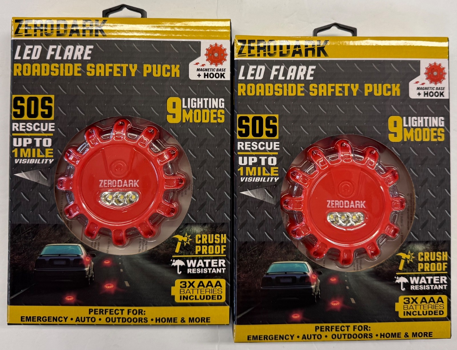 2/$24.99 ZeroDark LED Flare Roadside Safety Puck (SP1129) (055)